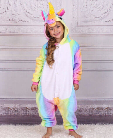 Unicorn Multi Rainbow Onesie Costume for Kids