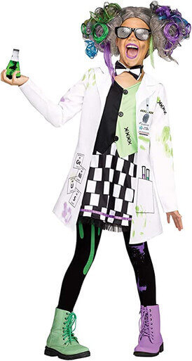 Scientist Girl Costume Kids Lab Rat Science Crazy Boys Girl