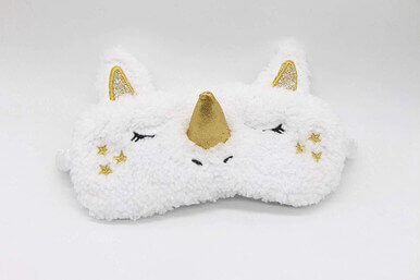 Alternative view of Unicorn Sleeping Mask Cute Unicorn Horn Soft Plush With Silk, Blindfold Eye-Shade For Kids And Women