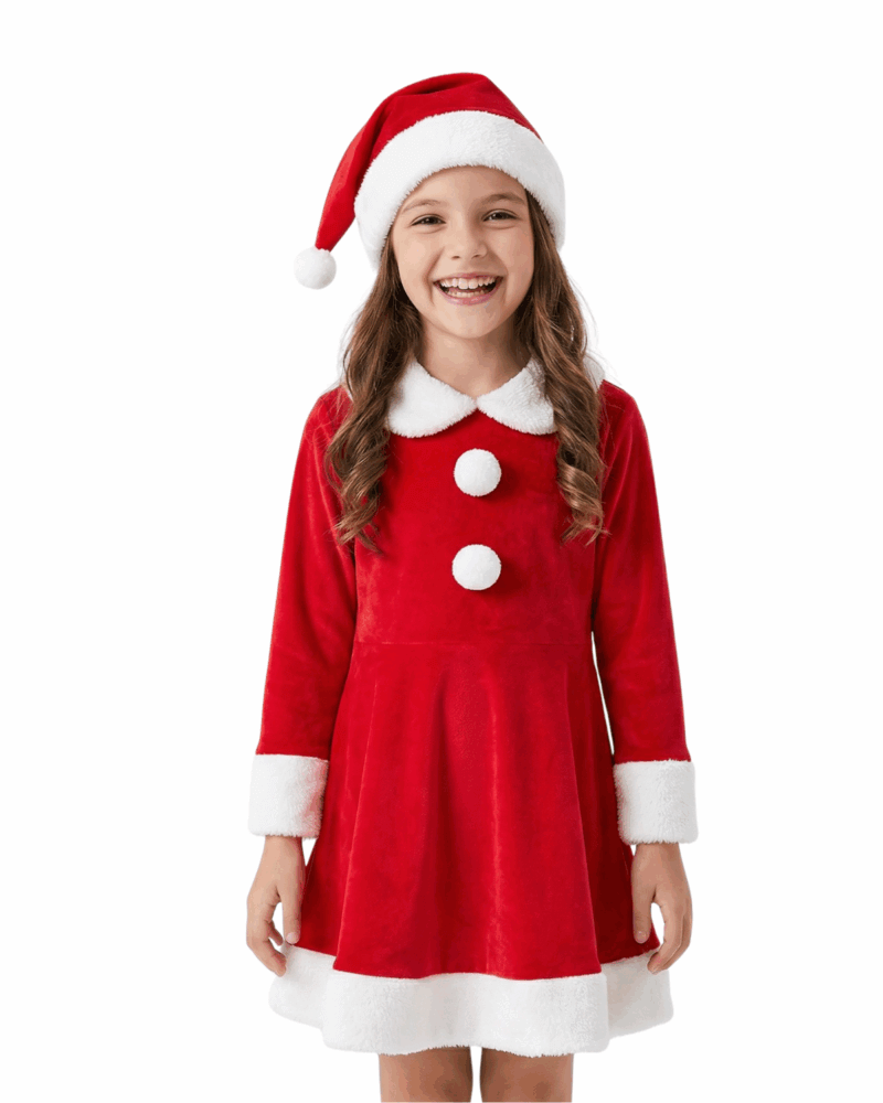 Santa velvet Dress Costume-Girl Mrs. Claus