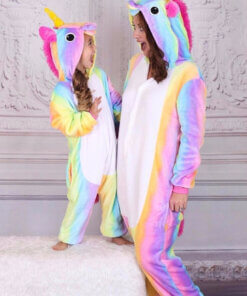 Alternative view of Unicorn Multi Rainbow Onesie Costume for Kids